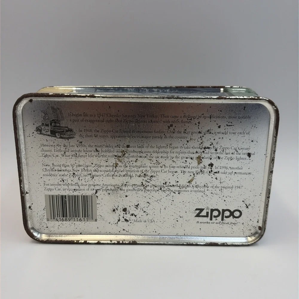 1998 Zippo Lighter & Keychain Set Zippo Car Limited Edition Tin Box Bradford PA
